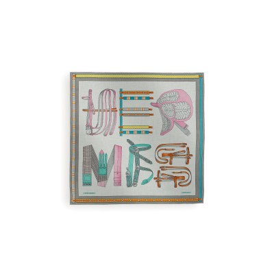 HERMES LETTRES EQUESTRES SHAWL 140 H244039S 12 (137*136cm)